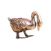 Pieza de Artesanía Sólida Vintage de Ganso y Pato para Tocar el Arco de Latón Puro para Decoración del Hogar, Mascota de Té de Escritorio y Adorno