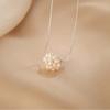 Colar de Bola de Pérolas de Água Doce Natural Estilo Francês Feminino Luz Luxo Elegante Design de Nicho Novo Estilo Clavícula Cadeia