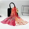 Bufanda Larga de Bloqueo de Doble Color 50160 DIY Versátil Bufanda de Gasa de Seda con Tacto Similar a la Seda, Bufanda de Georgette para Mujer, Bufanda Fina de Seda