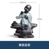 Adornos de Mascota de Té de las Dinastías Tang y Song, Juguetes de Té de Monjes Pequeños, Hecho a Mano, Se Pueden Usar para Juegos de Té, Accesorios de Ceremonia del Té, Estatuas de Buda, Imitación de Cerámica Ge