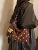 Bolso de lunares para mujer, nueva colección de otoño 2026, estilo de alta gama, bolso de hombro de gamuza con efecto Maillard, bolso tipo dumpling de gran capacidad