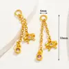 Chapado en Cobre Oro Real de 18K Estilo Chino Oro Antiguo Aceite Goteando Cadena de Extensión Pulsera Collar Cadena de Conexión Accesorios DIY Accesorios
