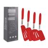 Utensilios de cocina de acero para muelles de silicona creativos transfronterizos, juego de cuatro piezas de sartén antiadherente, pala de silicona, pala elástica para bistec estilo occidental