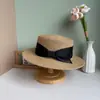 Nuevo Sombrero de Ala Plana y Copa Plana de Diseño Francés para Primavera/Verano Sombrero de Sol Japonés con Protección Solar Fedora Sombrero de Paja Retro para Viajes de Vacaciones