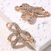 Dulce lindo exquisito lazo de aleación de moda lleno de diamantes conector doble colgante DIY joyería collar pulsera accesorios