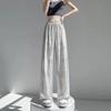 Pantalones de pierna ancha teñidos con tinta de seda helada transfronterizos para niñas, pantalones de verano delgados, ropa para madre e hijo, cintura alta, moda vertical
