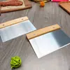 Cortador de massa de madeira de faia, raspador de massa de aço inoxidável, raspador de macarrão de arroz, faca para cortar massa, raspador de bolo, ferramenta raspadora para confeitaria