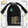 Delta Game Action Weilong Lobo Rojo Rosa Dorada Grabada Camiseta de Algodón para Niños Mayores Casual Holgada Superior 8