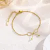 Colar com Laço Dourado para Mulheres, Estilo Minimalista Vintage Tendência, Popular Online, Nova Corrente Simples para Clavícula para Mulheres