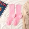 Calcetines Mujer Otoño e Invierno Nueva Llegada Alto Algodón Calcetines de Algodón Dopamina Marea Transpirables Mujer Color Sólido Estilo Universitario Calcetines Deportivos