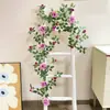 Enredadera de Rosas Simulada de Alta Gama, Enredadera Artificial de Flores Estilo Jardín, Arco de Pared, Envoltura para Tuberías Colgantes, Enredadera Decorativa para Cubrir y Decorar
