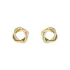 Pendiente simple de moda nuevo para mujer con línea de circonita incrustada en espiral para combinar a diario joyería de oreja brillante de alto nivel