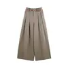 Pantalones de Pierna Ancha para Mujer con un Toque de Lujo Ligero y de Gama Alta, Diseño Otoñal con Efecto Plisado, Pantalones Largos de Cintura Alta, Nuevo Producto para Dropshipping Transfronterizo