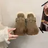 Zapatos Birkenstock de Hong Kong con Suela Gruesa, para Aumentar Altura, con Felpa Adicional, Cálidos, para Mujer, Estilo Nuevo Otoño/Invierno, Plataforma, Antideslizantes, Versátiles, Cómodos, Zapatos de Algodón