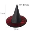 Chapéu de Bruxa para Maquiagem de Halloween Fantasia Adereços Chapéu de Bruxa Preto Pontudo com Renda Dourada Novo Chapéu de Bruxa