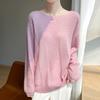 Suéter Pulóver Adelgazante y Juvenil para Mujer con Suave Bordado de Toalla de Cachemira, Cuello Redondo, Ropa Interior de Moda