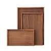 Bandeja personalizada de madera de nogal negro, bandeja de té rectangular de madera estilo japonés, bandeja para snacks en casa, bandeja de desayuno, bandeja de almacenamiento de café