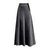 Temperament knitted half-skirt women's new style winter thickened Korean style hip-covering slim high-waisted A-line large swing skirt