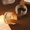 Pulsera de Onda Múltiple de Alta Gama de Moda Fresca Estilo Minimalista Abierta en Forma de C Pulsera Hip-Hop para Hombres y Mujeres