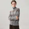 Cárdigan de cachemir tejido Fair Isle, nuevo estilo otoño/invierno, suéter con cuello para mujer, prenda exterior suave y cálida, moderno