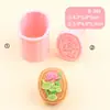Molde para Biscoito Série Lua de Lótus Oval Molde 3D de Desenho Animado para Bolo da Lua Padrão de Lótus Molde de Biscoito Relevo Simulado