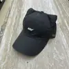 Gorra de Béisbol Suave con Bordado de Letras Estilo Coreano y Orejas de Gato para Mujer, Nueva Versátil Casual para Circunferencia de Cabeza Grande, Visera de Pico Delgado para Adelgazar la Cara