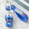 Nuevo Llavero Colgante de Stitch Goma Suave Dibujo Animado Coche Llavero de Mochila Stitch Muñeco 3D Colgante
