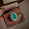 Colar com pingente de pomba verde Paraíba para trabalhos pesados, brincos de diamante de alto carbono, anel azul Tanzanita e conjunto de pedras preciosas coloridas para mulheres