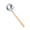 Cuchara Coladora de Mango de Madera Estilo Japonés con Concha para Sopa de Acero Inoxidable 304 Engrosada Aislante de Calor Cuchara de Mango Largo para Malatang Ramen Olla Caliente