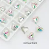 Bolsa de Polvo de Diamante para Uñas Verde Explosivo Punta Redonda Concha de Mariposa Forma Especial Recubrimiento de Lujo K9 Lote Completo Joyería de Uñas Diamante