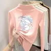 Top cálido y grueso de otoño e invierno para niñas, nuevo estilo 2026, cómoda camiseta básica de corte holgado, camiseta de manga larga de forro polar alemán para niños mayores
