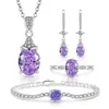 Transmisión en vivo súper ventas gemas coloridas diamantes de alto carbono corte flor de hielo forma de huevo ámbar lágrima de mascota anillo pendientes collar colgante pulsera