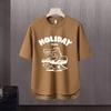 Nova camiseta de manga curta masculina verão coreano estilo moderno simples meia manga top Hong Kong estilo frouxo casual moda marca t-shirt