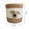 Cesta de almacenamiento de cuerda de algodón con dibujos animados para escritorio con tapa, ideal para mesita de noche, dormitorio, llaves, refrigerios, calcetines, artículos diversos, cesta de cosméticos.