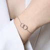 Pulseira feminina de círculo duplo da moda europeia e americana, colar com corrente de clavícula feminina, joia de aço titânio P796-E139