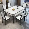Juego de Mesa y Sillas de Comedor Modernas Minimalistas de Madera Maciza y Piedra Subvencionado Nacionalmente, Extensible y Convertible para Uso Cuadrado y Redondo, Mesa de Comedor para el Hogar de Lujo Ligero