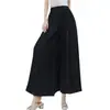 Pantalones de pierna ancha Miyake Verano para mujer Caída de tela Alto nivel Delgado Combinan con todo Casuales Cintura suelta Pantalones plisados Pantalones tipo falda holgados