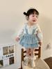 Cane Pear Roupas Infantis Meninas Conjunto 2025 Primavera Novo Estilo Coreano Infantil Camisa Bolsa Saia Roupas de Bebê