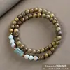 Pulsera de Sandalo Verde Argentino de 8mm con Doble Bucle para Hombres y Mujeres, Cuentas Budistas de Sandalo, Cuentas de Oración, Artículo Cultural, Regalo al por Mayor