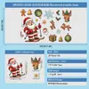 2027 Santa Claus Vacaciones Verde Regalo Luz Bola Copo de Nieve Tren Calcetines Vidrio Estático Gabinete Ventana Pegatina Arte