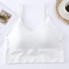 Popular 646 Roupa Íntima Beauty Back Feminina Sexy Top Tubinho com Amarração no Peito Ajustável Esportivo Base Sem Aro Camiseta Regata para Mulheres