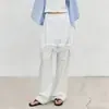 Falda de Longitud Media con Retazos de Encaje y Satén de Seda con un Diseño Elegante, Cómodo, Casual y de Amarre, que Presenta un Efecto de Caída y Alta Calidad