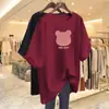 Camiseta de Manga Curta com Gola Redonda de Desenho Animado Moda Comércio Exterior Transfronteiriço para Mulheres 2026 Novo Verão Design Solto Top de Nicho