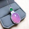 Set de tres piezas de calcedonia natural caja de regalo calabaza botella tesoro colgante anillo femenino ágata verde esmeralda jade joyería
