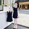 Conjunto de Ropa de Verano para Niñas, Nuevo Elegante y Moderno Conjunto de Dos Piezas con Vestido Camiseta sin Mangas y Pantalones para Niños y Adolescentes, Adecuado para Estudiantes de Primaria y Secundaria