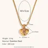 Moda Transfronteriza Europea y Americana Personalidad de Nicho Creativo Colgante Acero Inoxidable Chapado en Oro de 18K Colgante Corazón Collar para Mujeres