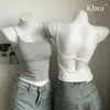 Belleza de Espalda Descubierta Camisola de Espalda Ropa Interior para Mujer Estilo Nuevo con Copas para Usar por Dentro o por Fuera Color Sólido Top Sencillo