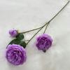 Flor de Seda de Peonía Simulada de 3 Cabezas Estilo Europeo Boda Decoración del Hogar Flor Falsa Arreglo para Arco de Boda Flor de Peonía Simulada