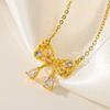 Regular Colar de Corrente Linha Diamante Banhado Arco Quadrado Tubo Cadeia Estilo Frio Clavícula Colar de Corrente Feminina