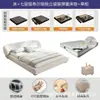 Cama de dormitorio estilo crema abrazando tela de algodón y lino cama dormitorio principal cama de boda cama tapizada suave cama con respaldo suave doble cama grande